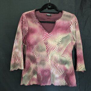 Tribal mulit-colored "tiger stripe" shirt, M (medium)